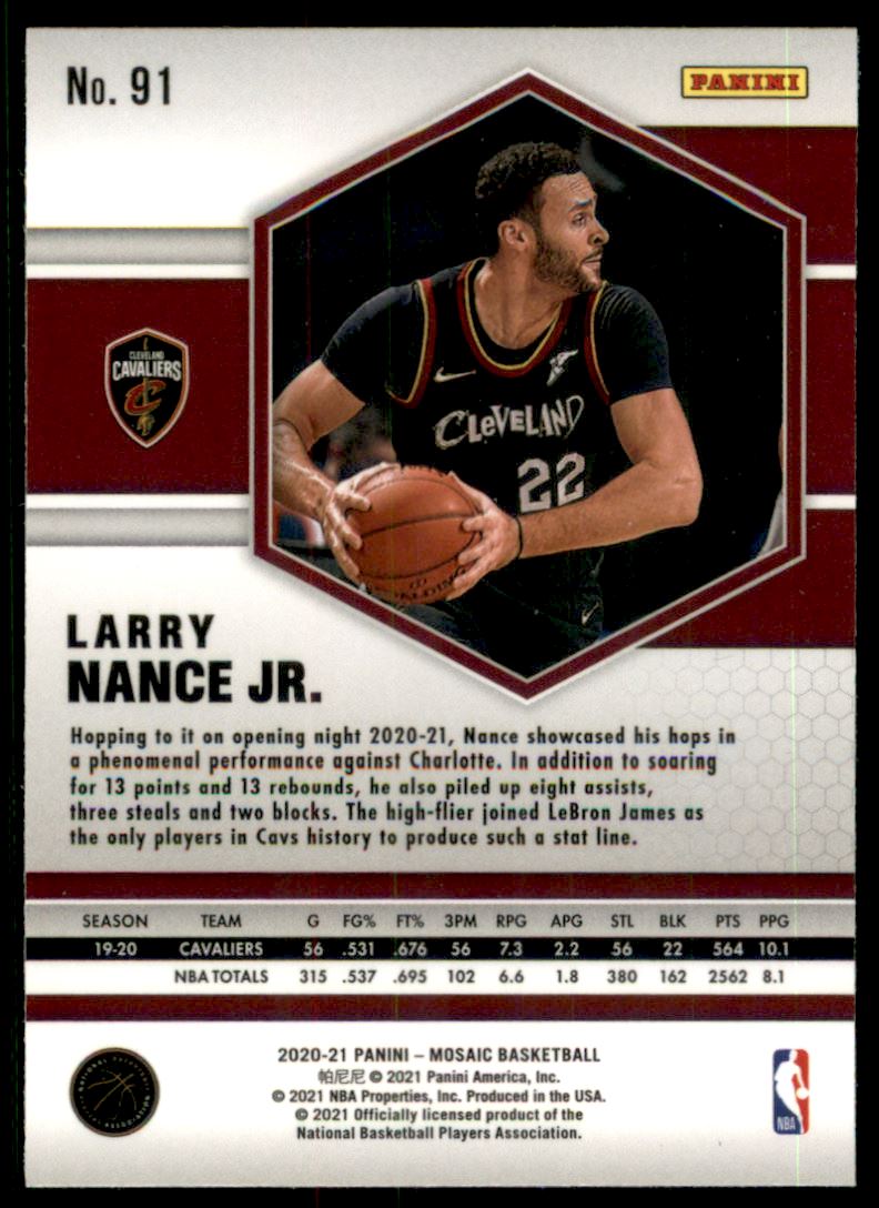 2020-21 Panini Mosaic #91 Larry Nance Jr.