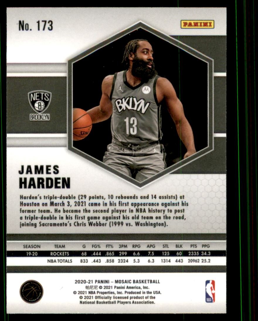 2020-21 Panini Mosaic #173 James Harden