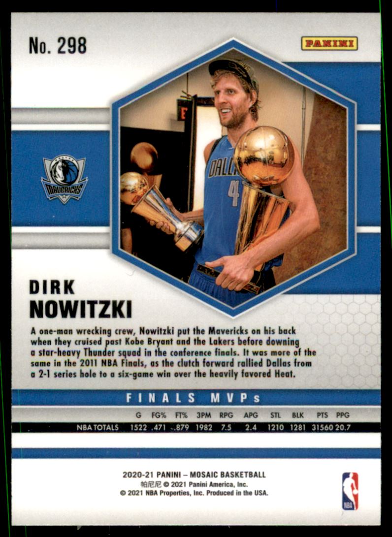 2020-21 Panini Mosaic #298 Dirk Nowitzki