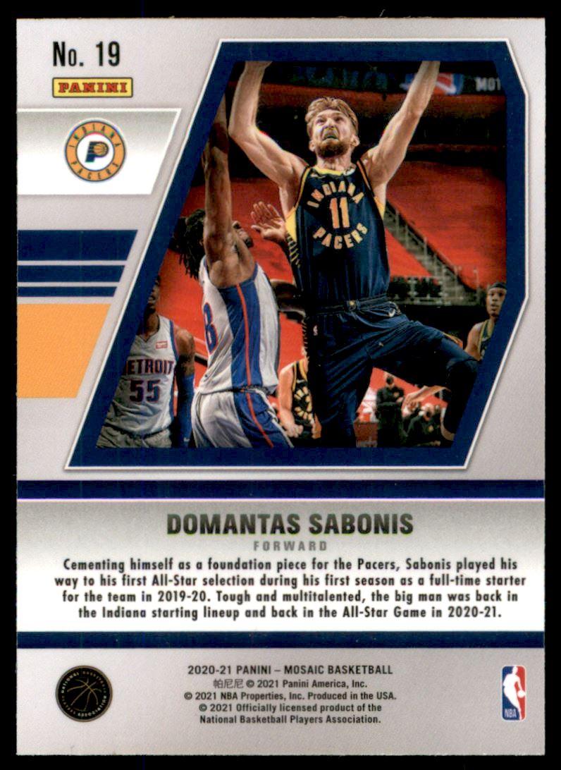 2020-21 Panini Mosaic Will to Win #19 Domantas Sabonis