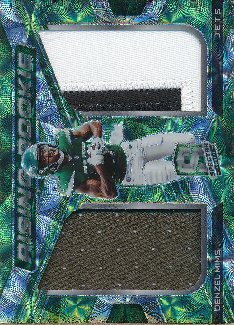 2020 Panini Spectra Rising Rookie Materials Neon Green #25 Denzel Mims/35
