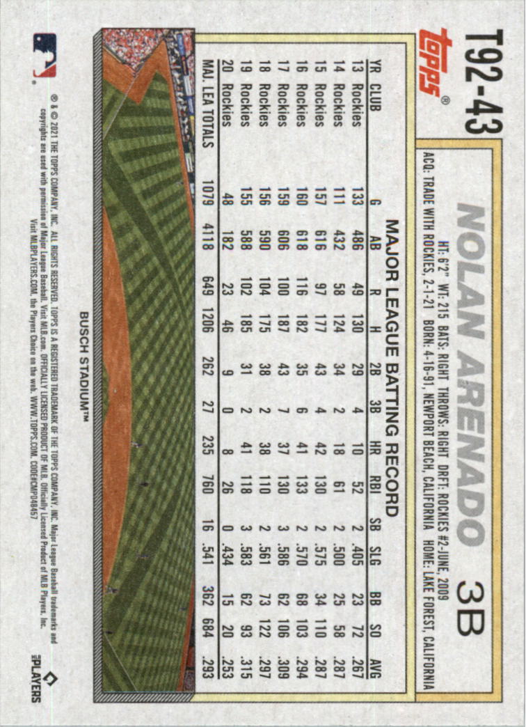 2021 Topps Update '92 Topps Redux Baseball Card Pick (Base)