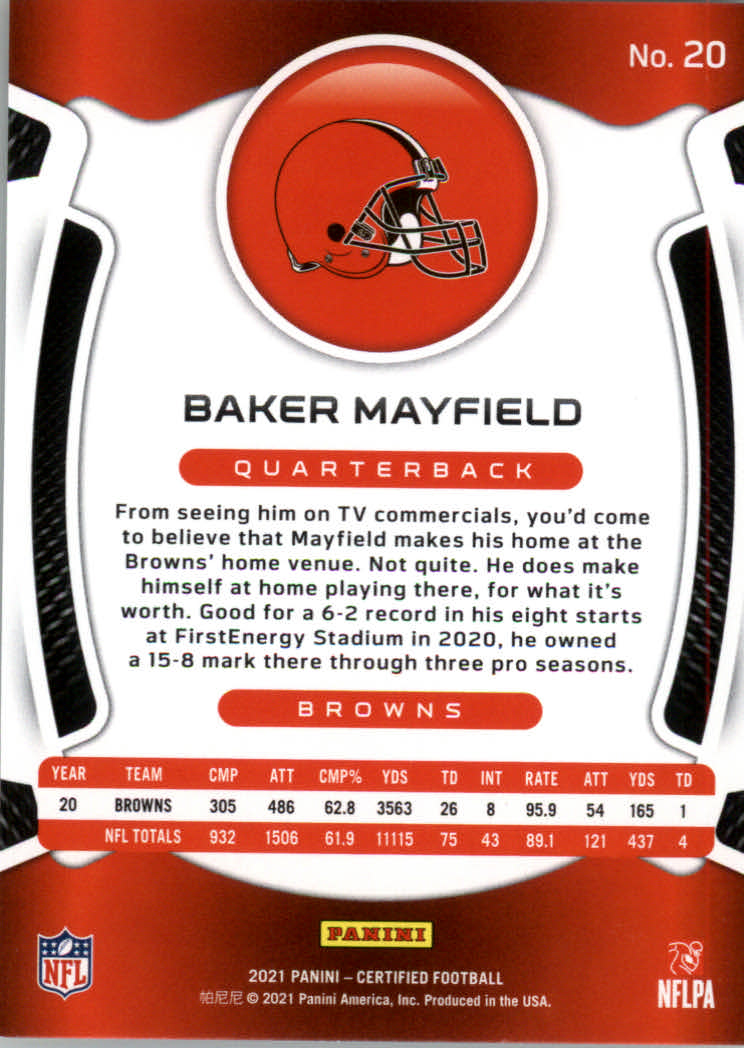 2021 Certified Football Card Pick (Base)