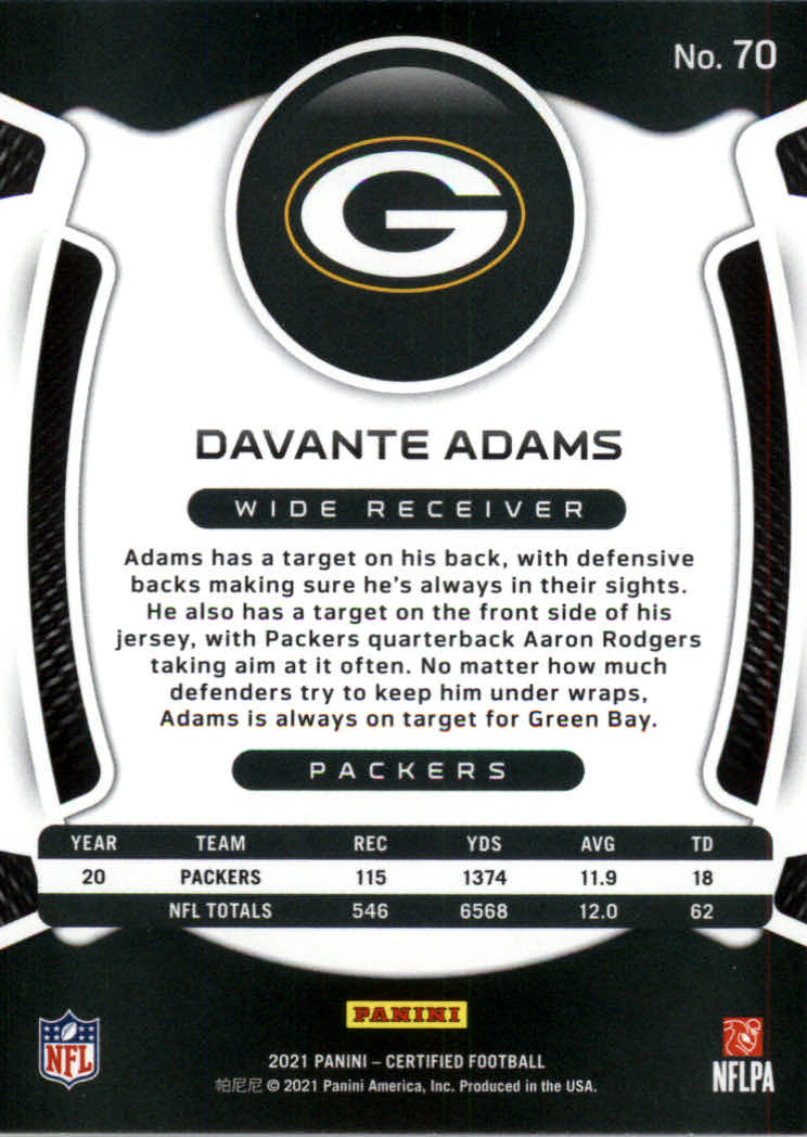 2021 Certified Football Card Pick (Base)