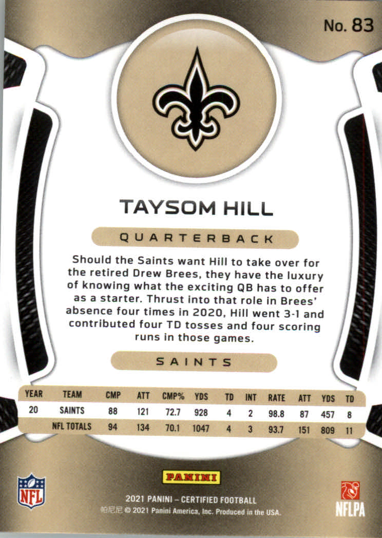 2021 Certified Football Card Pick (Base)