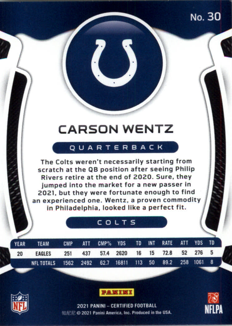 2021 Certified Football Card Pick (Base)