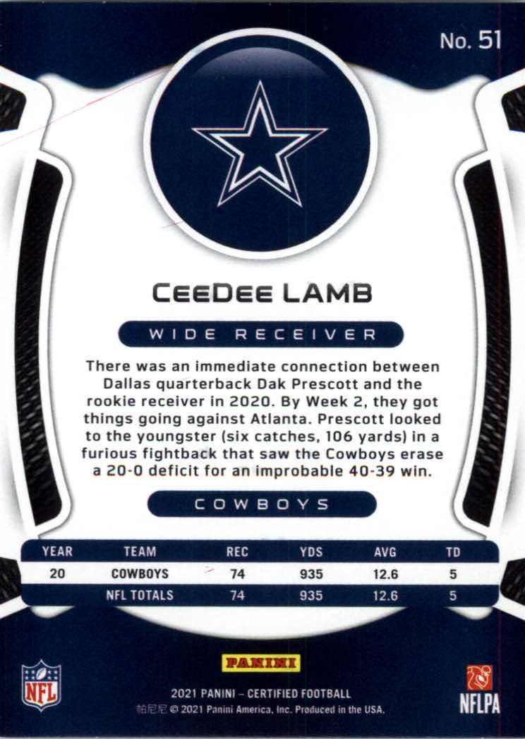 2021 Certified Football Card Pick (Base)