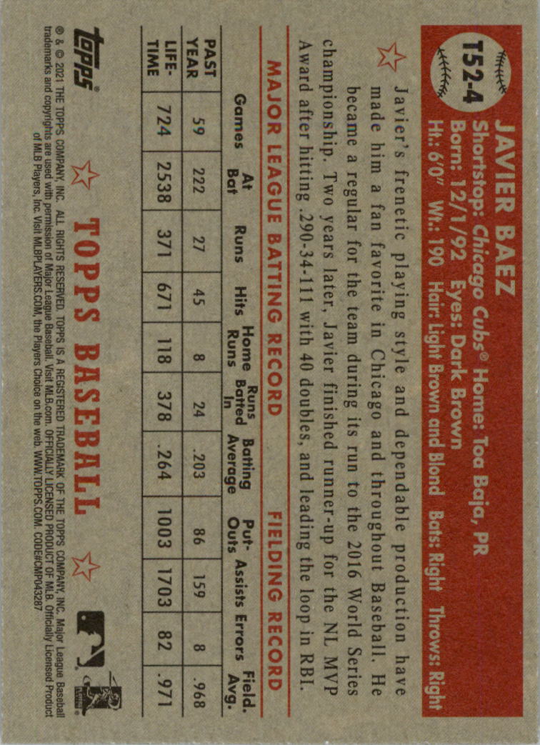 2021 Topps '52 Topps Redux Baseball Card Pick (Inserts)