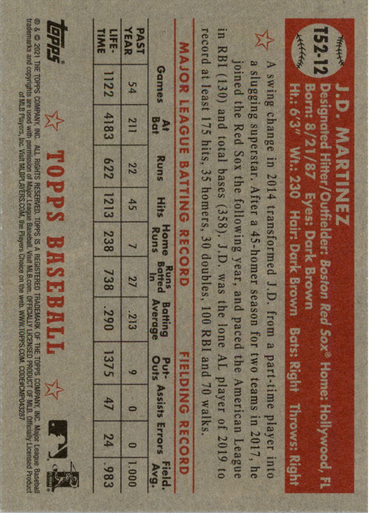 2021 Topps '52 Topps Redux Baseball Card Pick (Inserts)