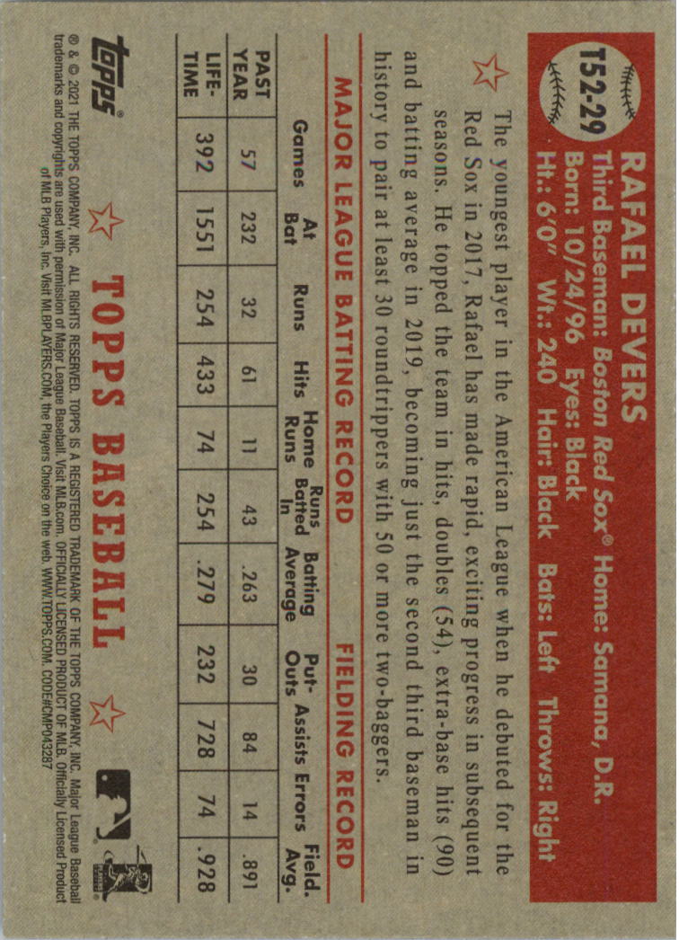 2021 Topps '52 Topps Redux Baseball Card Pick (Inserts)