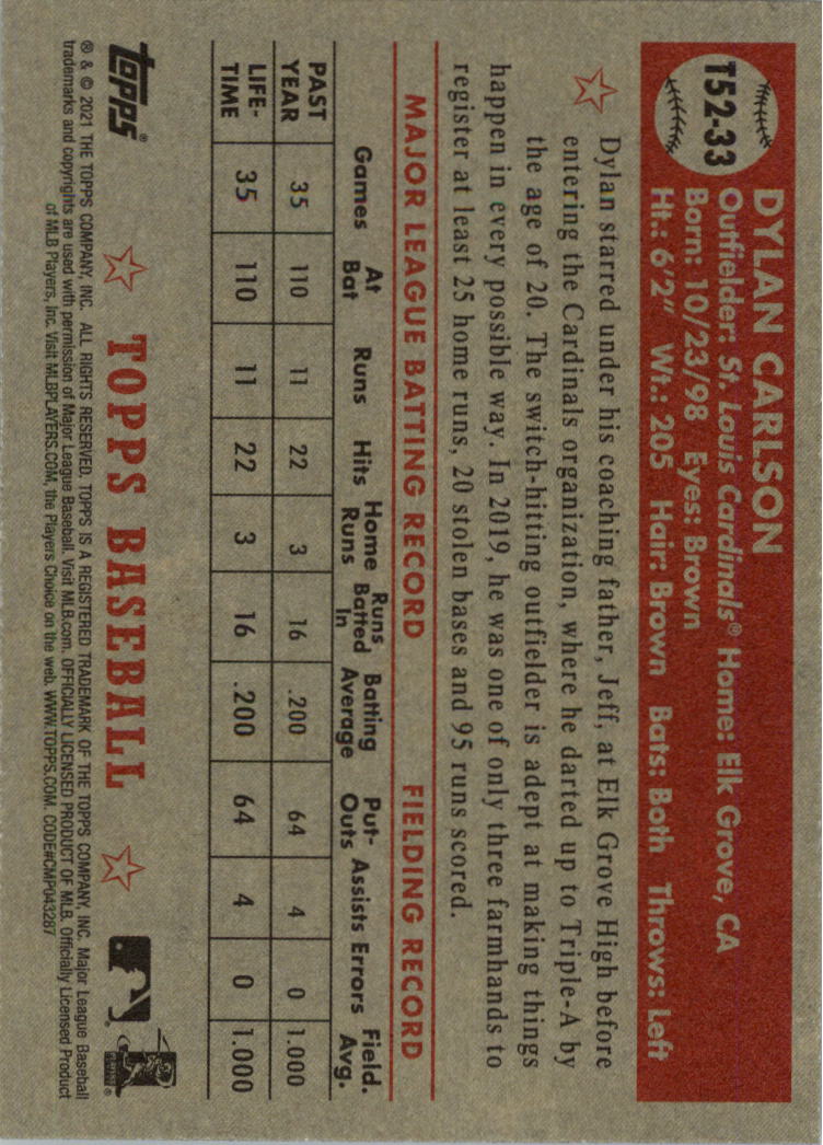 2021 Topps '52 Topps Redux Baseball Card Pick (Inserts)