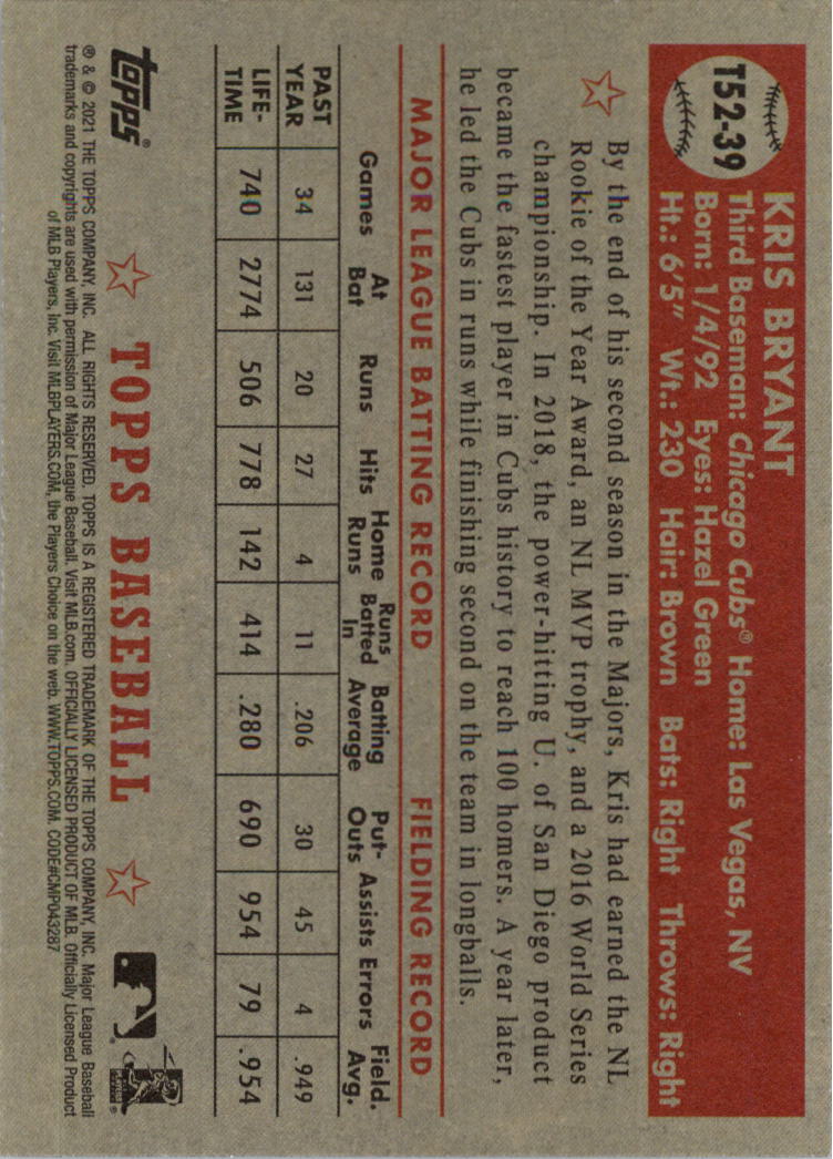 2021 Topps '52 Topps Redux Baseball Card Pick (Inserts)