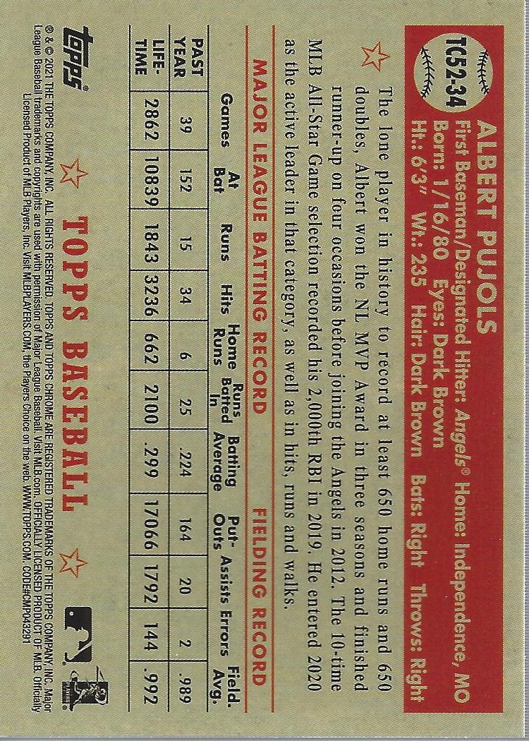 2021 Topps '52 Topps Redux Baseball Card Pick (Inserts)