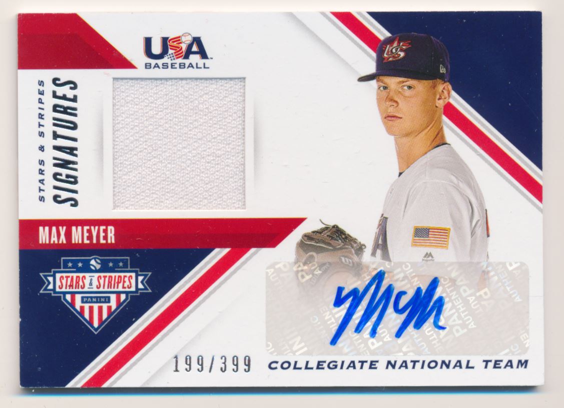 2020 USA Baseball Stars and Stripes Material Signatures #6 Max Meyer/399