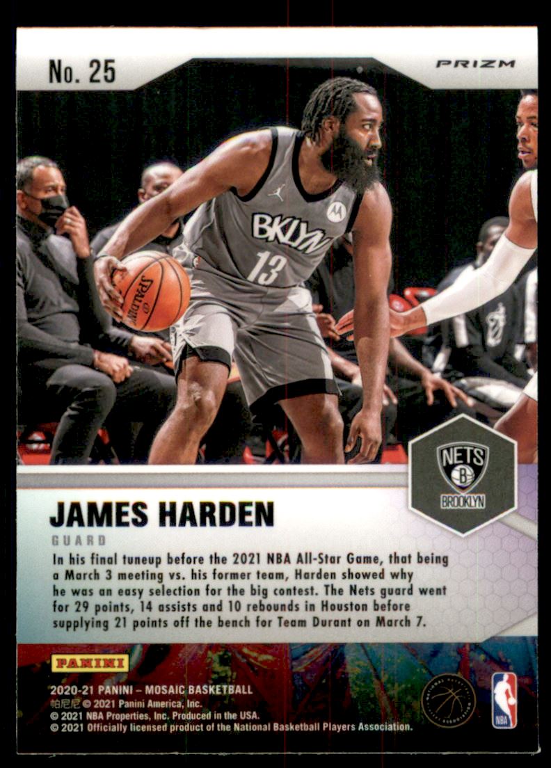 2020-21 Panini Mosaic Center Stage #25 James Harden