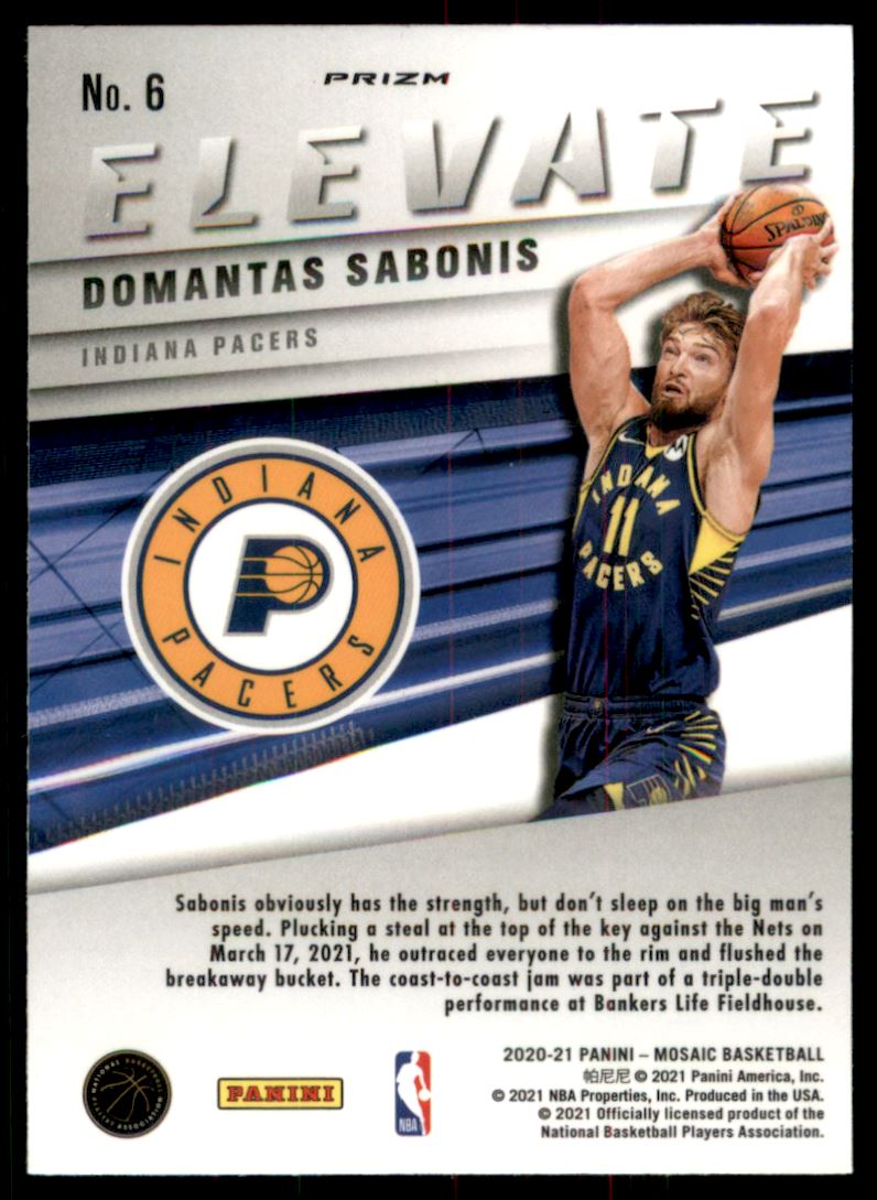 2020-21 Panini Mosaic Elevate Mosaic Green #6 Domantas Sabonis