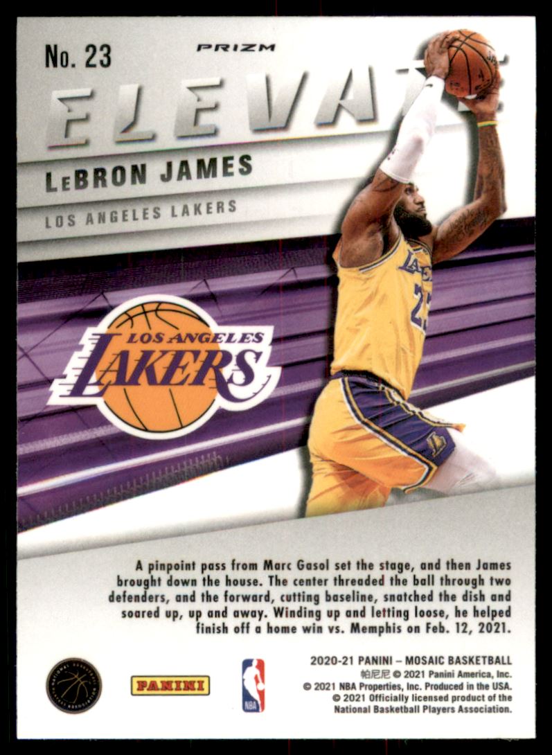 2020-21 Panini Mosaic Elevate Mosaic Green #23 LeBron James