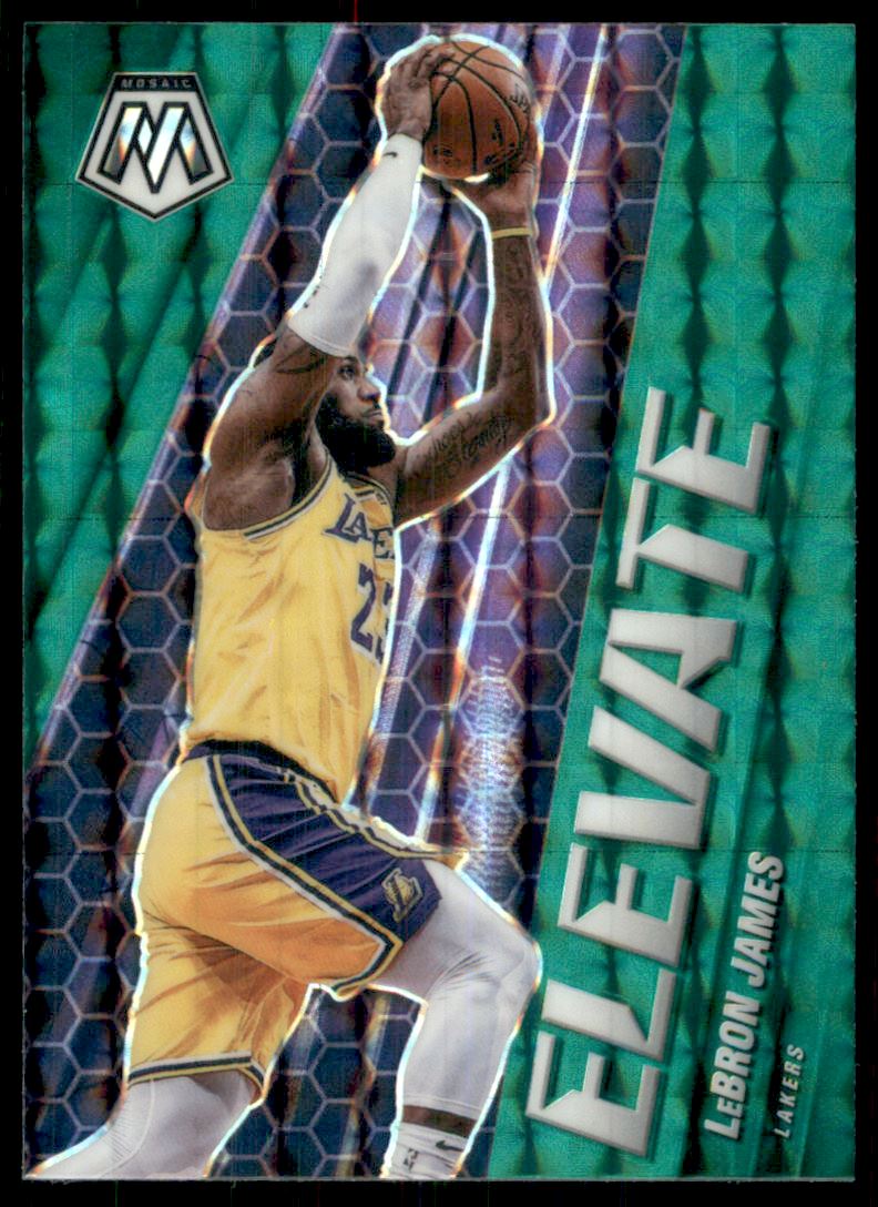 2020-21 Panini Mosaic Elevate Mosaic Green #23 LeBron James