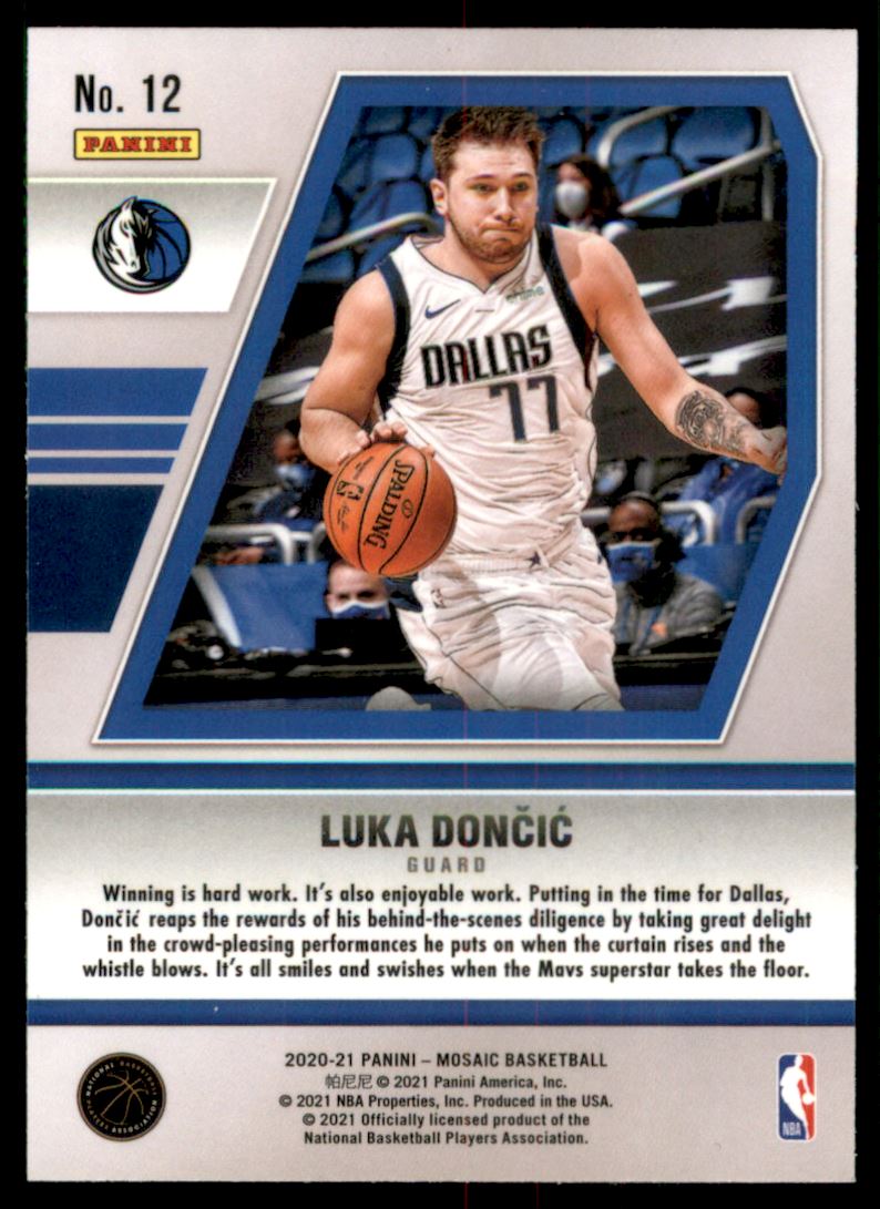 2020-21 Panini Mosaic Will to Win #12 Luka Doncic