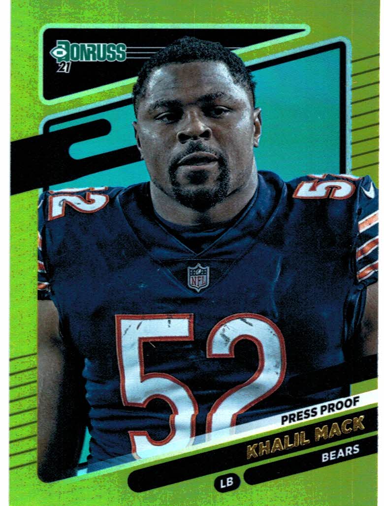 2021 Donruss Press Proof Blue #318 Khalil Herbert Chicago Bears