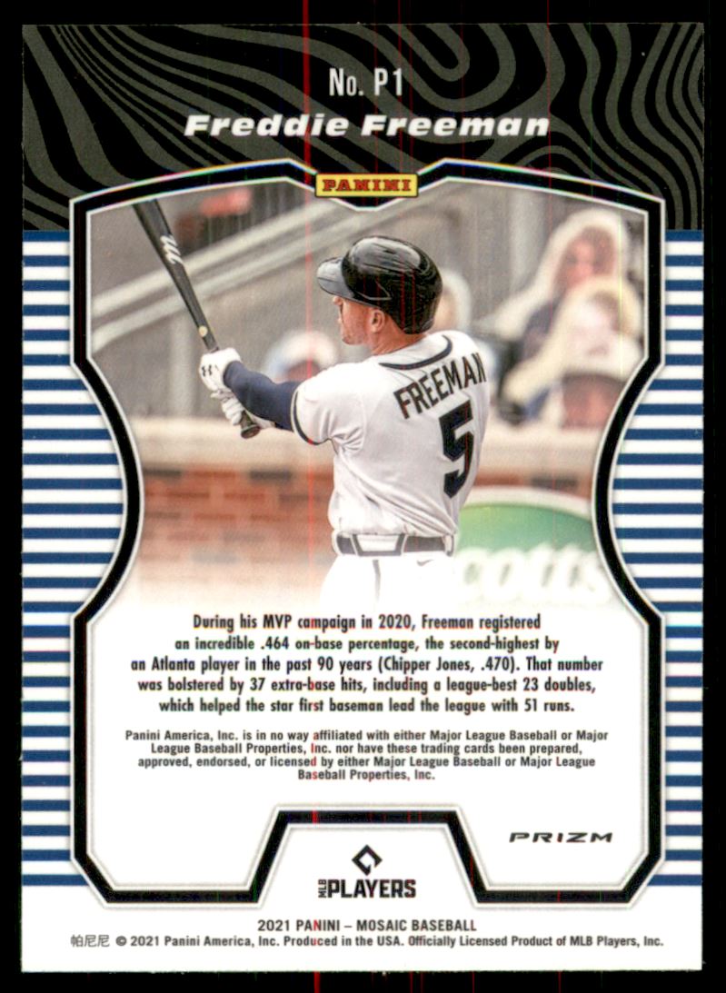 2021 Panini Mosaic Producers Mosaic Green #1 Freddie Freeman