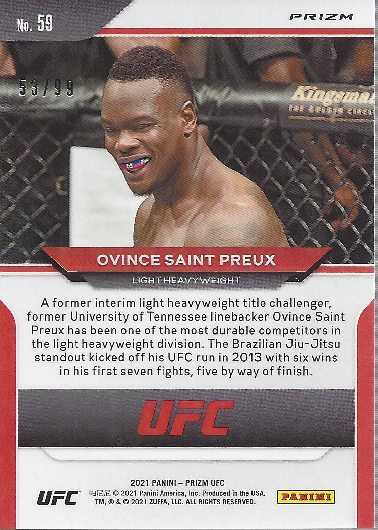 2021 Panini Prizm UFC Prizms Premium Box Set Trading Cards Card Pick (Inserts) - Picture 75 of 269