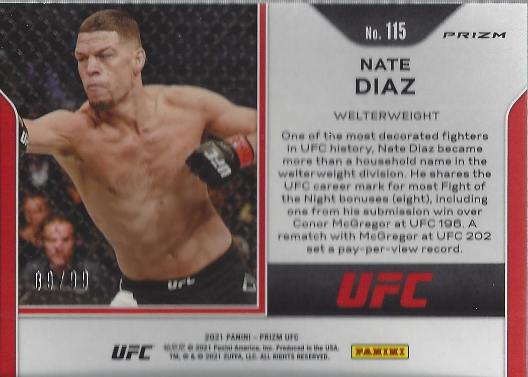 2021 Panini Prizm UFC Prizms Premium Box Set Trading Cards Card Pick (Inserts) - Picture 155 of 269