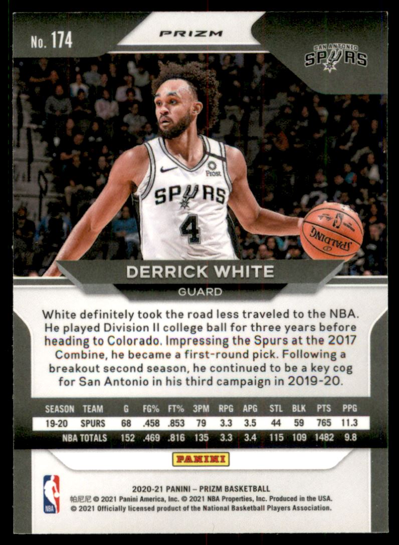 2020-21 Panini Prizm Prizms Gold Wave #174 Derrick White