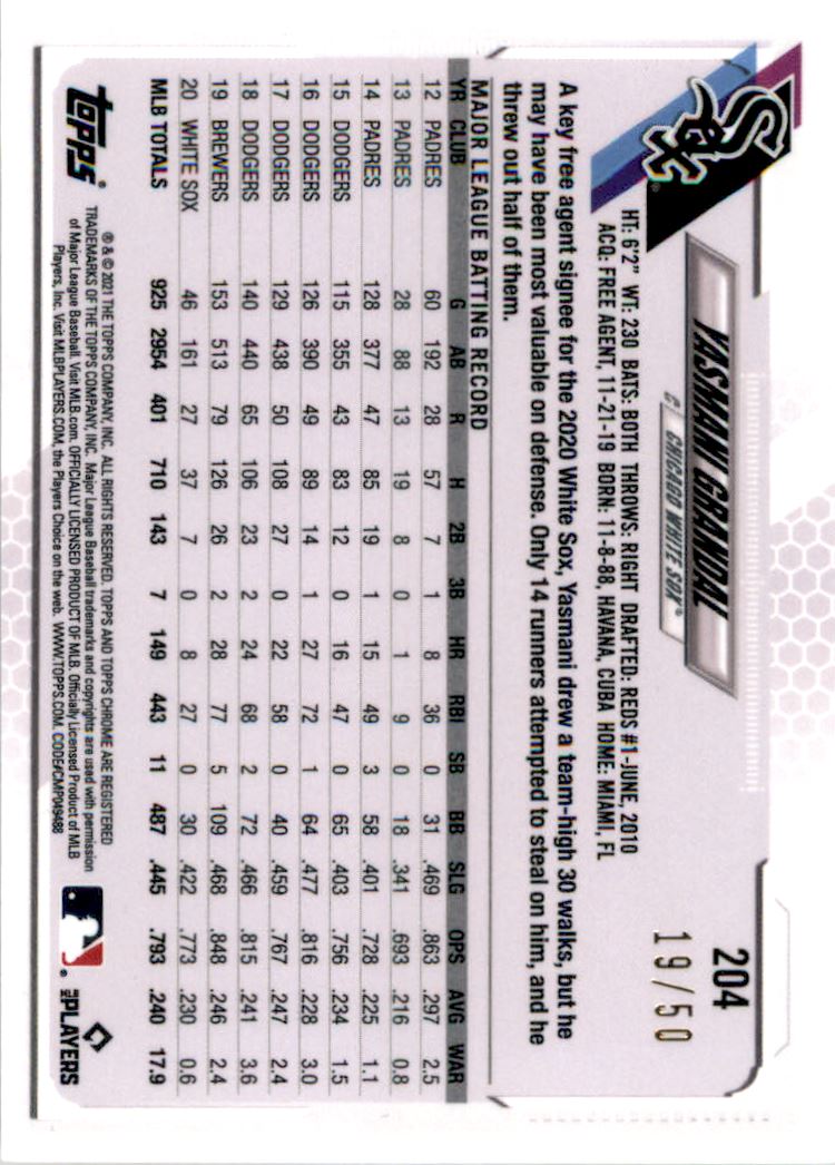 2021 Topps Chrome Ben Baller Gold Refractors #185 Nick Senzel