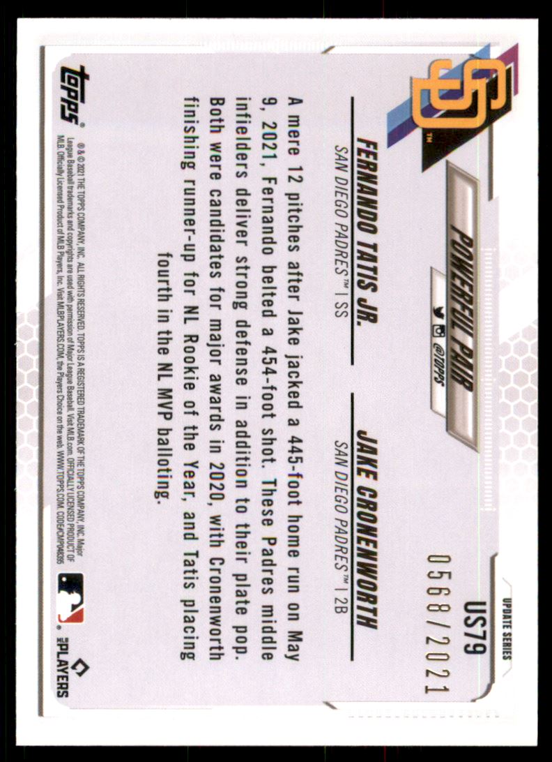 2021 Topps Update Gold #US79 Fernando Tatis Jr./Jake Cronenworth