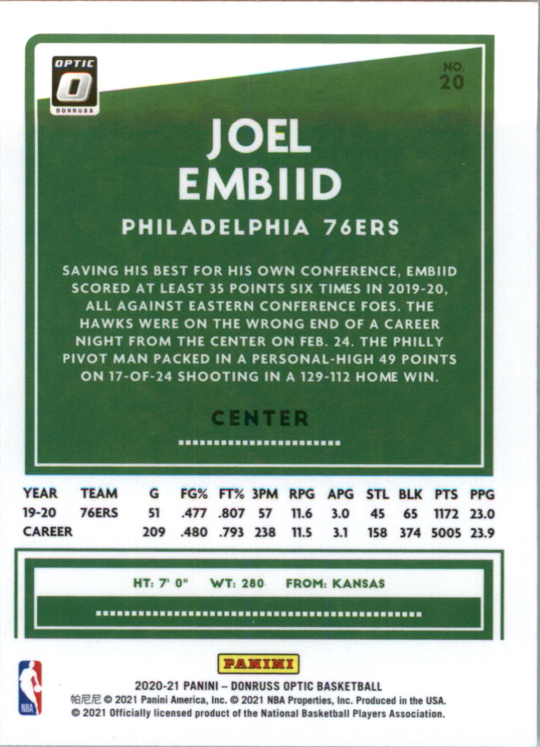 2020-21 Donruss Optic Basketball Card Pick (Base) - Bild 41 von 401