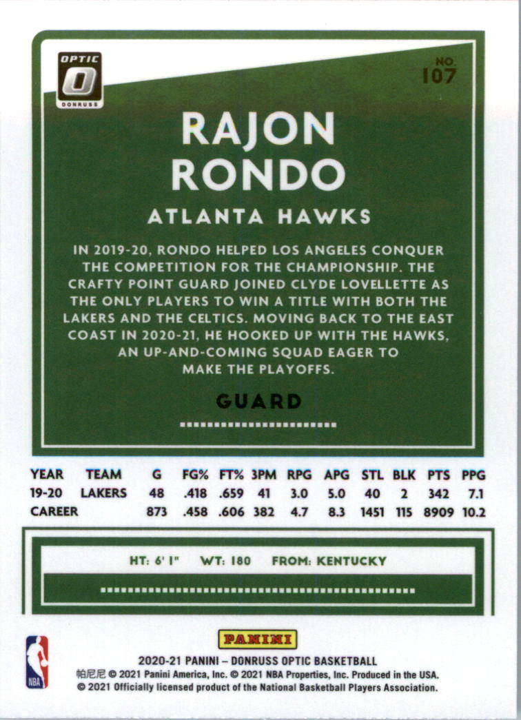 2020-21 Donruss Optic Basketball Card Pick (Base) - Bild 215 von 401