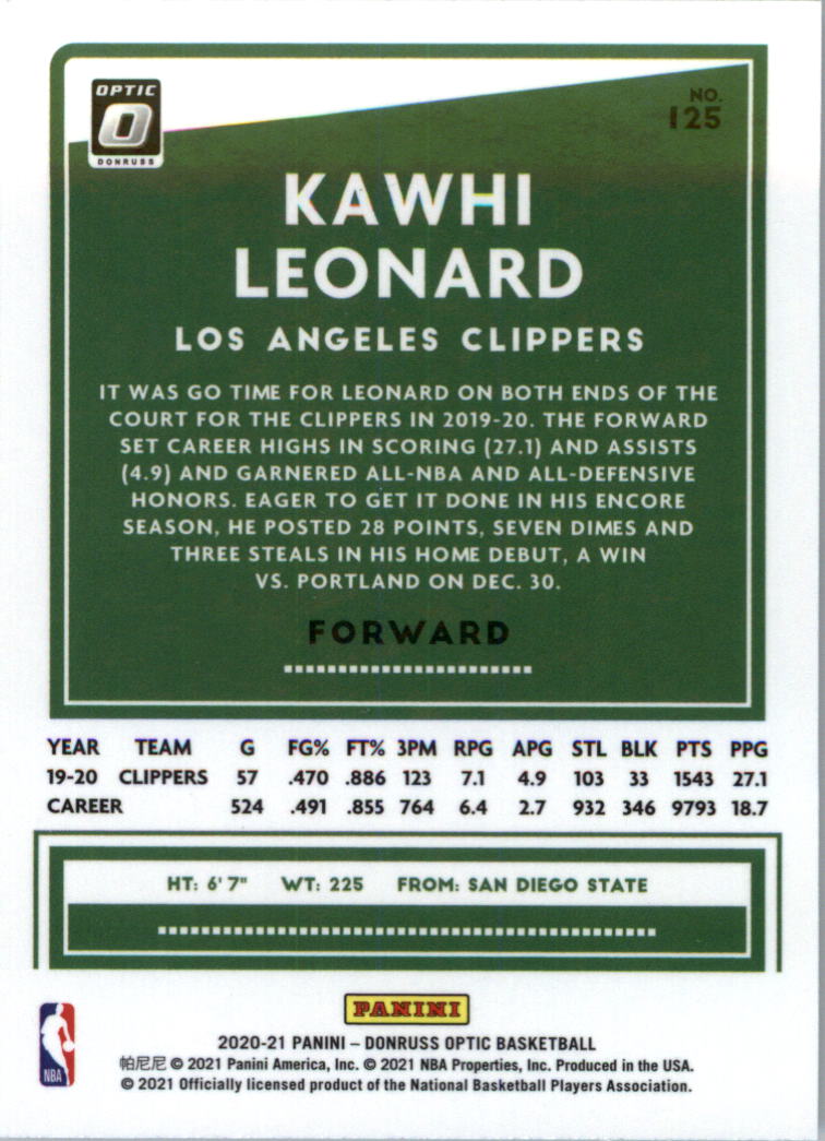 2020-21 Donruss Optic Basketball Card Pick (Base) - Bild 251 von 401