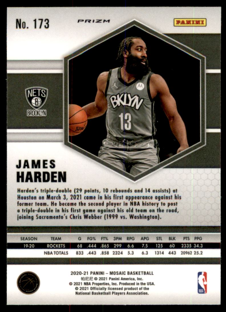 2020-21 Panini Mosaic Mosaic #173 James Harden