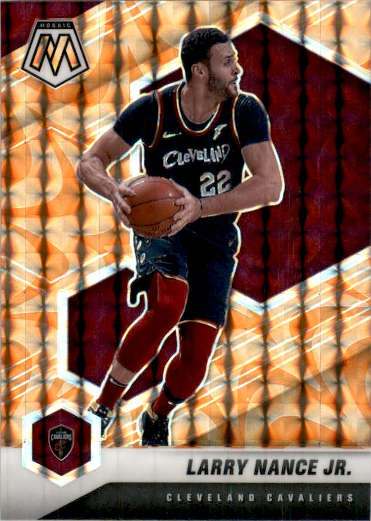 2020-21 Panini Mosaic Mosaic Reactive Orange #91 Larry Nance Jr.
