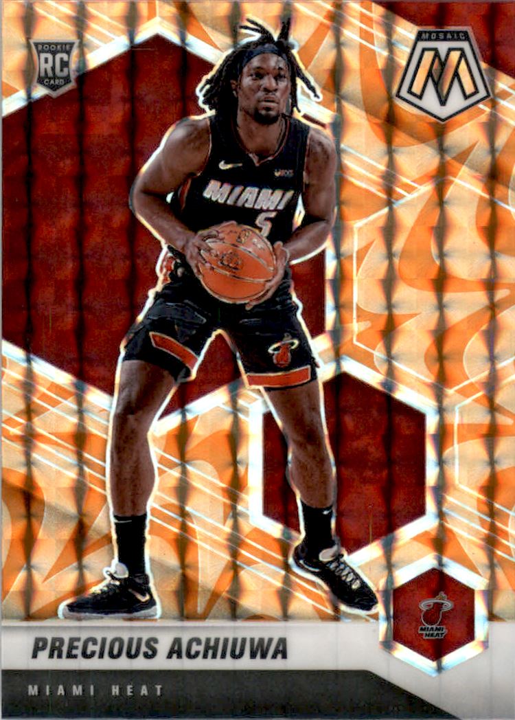 2020-21 Panini Mosaic Mosaic Reactive Orange #215 Precious Achiuwa