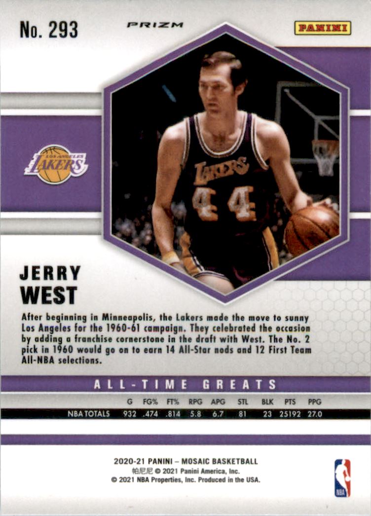 2020-21 Panini Mosaic Mosaic Reactive Orange #293 Jerry West