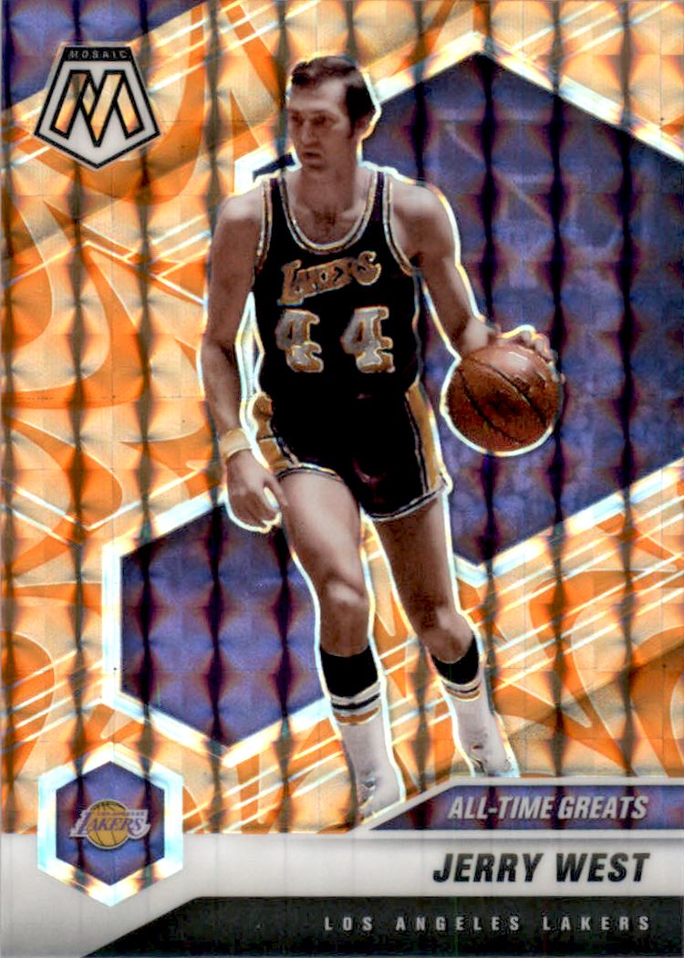 2020-21 Panini Mosaic Mosaic Reactive Orange #293 Jerry West