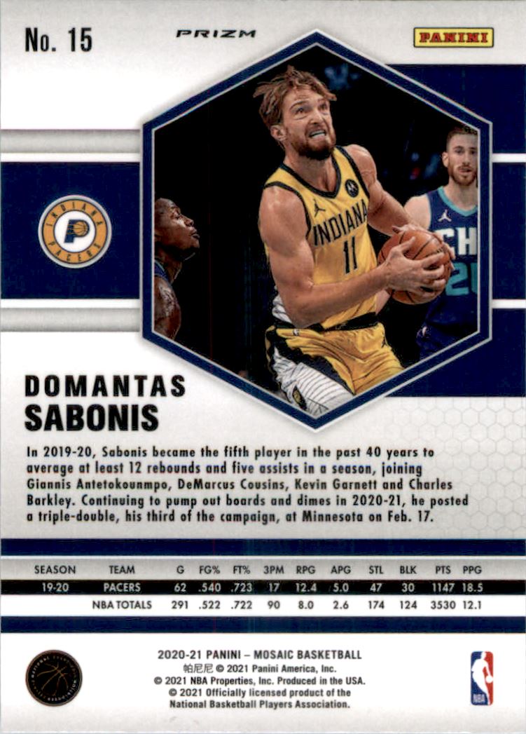 2020-21 Panini Mosaic Mosaic Red #15 Domantas Sabonis