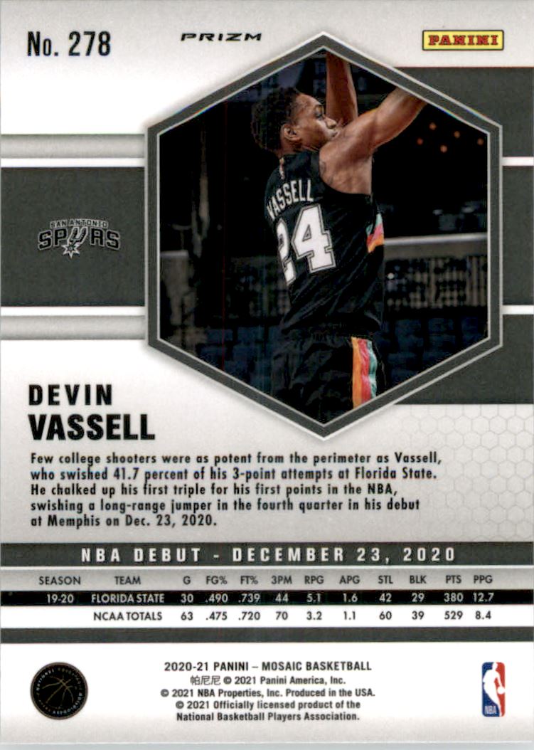 2020-21 Panini Mosaic Mosaic Red #278 Devin Vassell