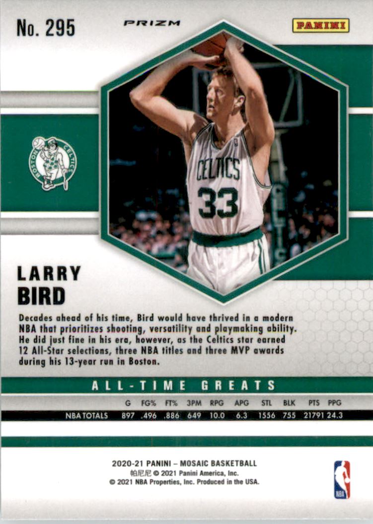 2020-21 Panini Mosaic Mosaic Red #295 Larry Bird