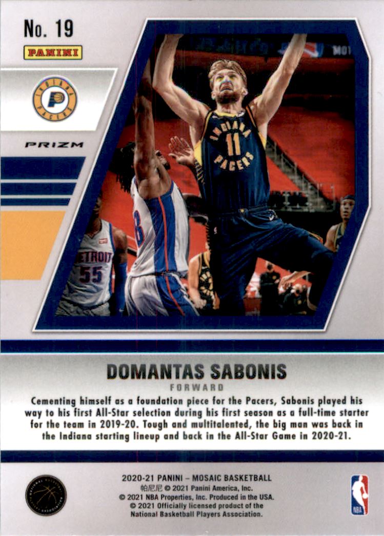 2020-21 Panini Mosaic Will to Win Mosaic Green #19 Domantas Sabonis