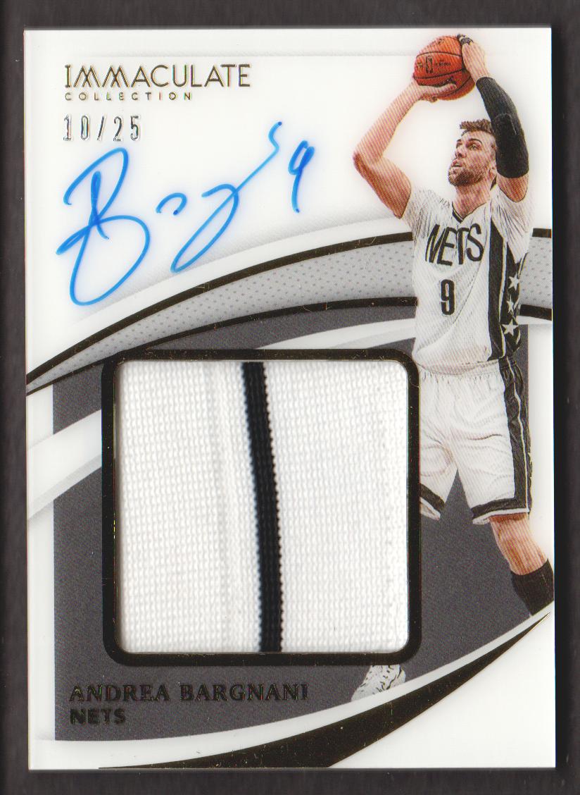 2020-21 Immaculate Collection Premium Patch Autographs #48 Andrea Bargnani/25