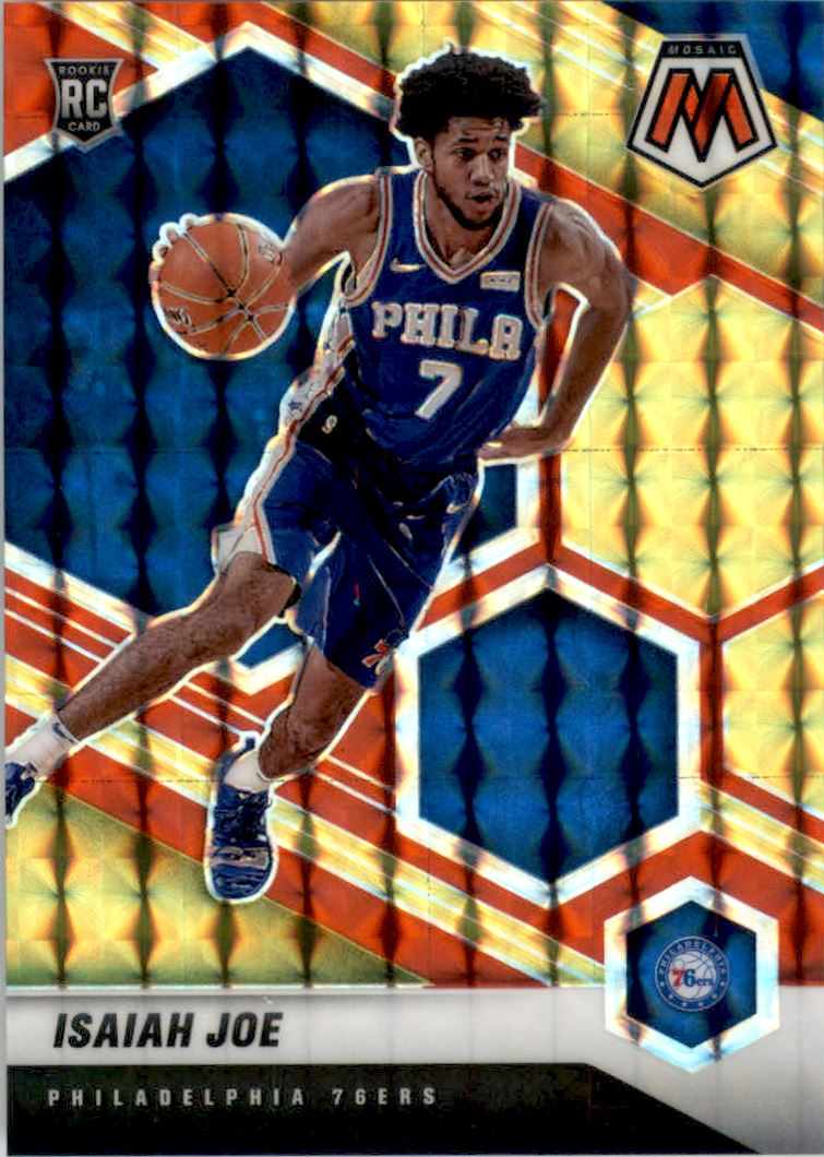 2020-21 Panini Mosaic Mosaic Choice Fusion Red and Yellow #216 Isaiah Joe