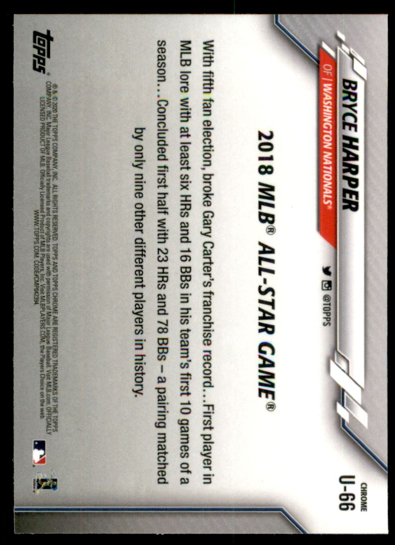 2020 Topps Chrome Update Pink Refractors #U66 Bryce Harper AS