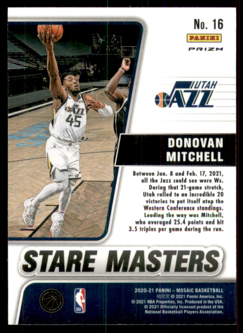 2020-21 Panini Mosaic Stare Masters Mosaic #16 Donovan Mitchell