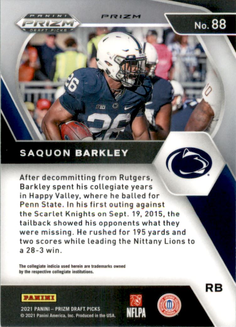 2021 Panini Prizm Draft Picks Prizms Green #88 Saquon Barkley