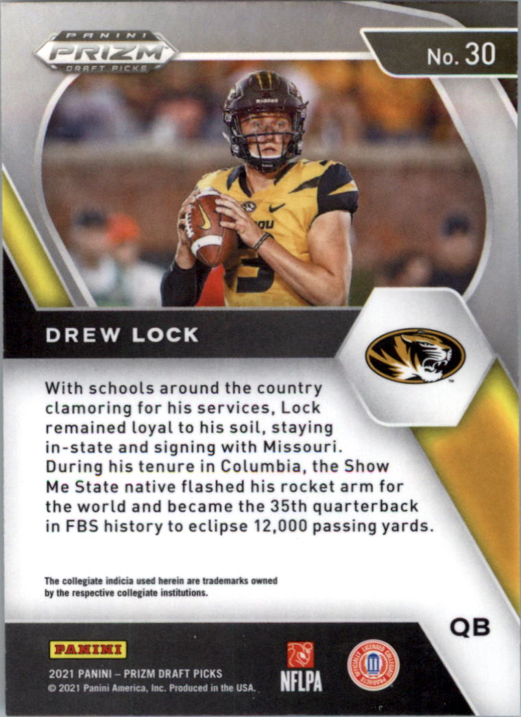 2021 Panini Prizm Draft Picks 30 Drew Lock NMMT