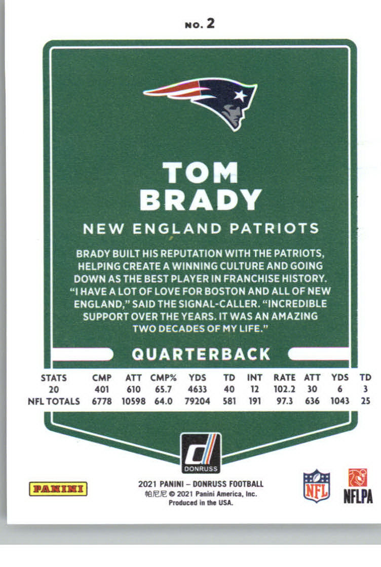 Donruss Press Proof Premium Tom Brady Nm Mt