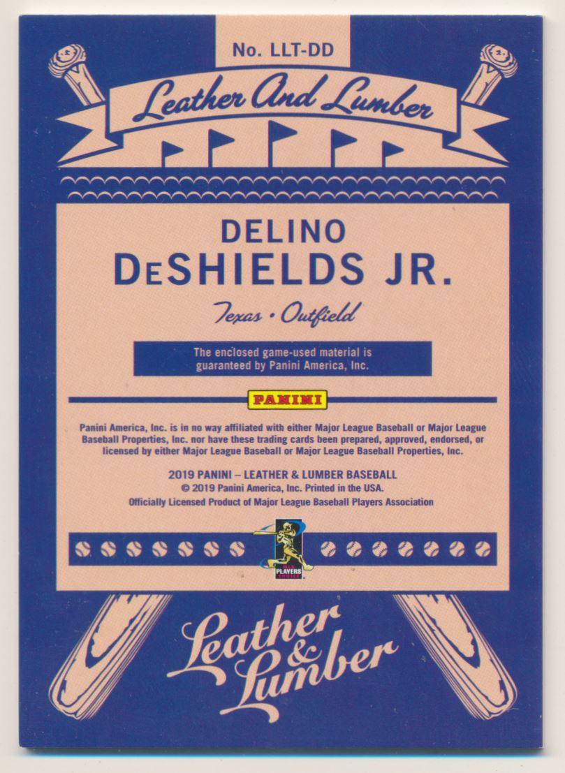 2019 Panini Leather and Lumber Leather and Lumber Triple Jersey Relics Holo Silver #23 Delino DeShields Jr./99